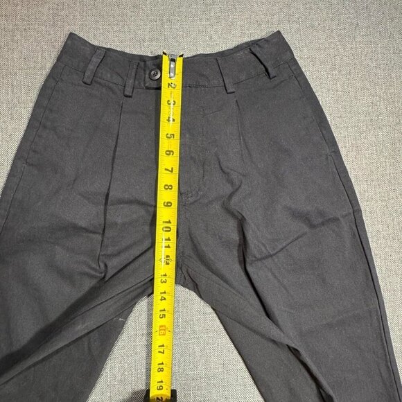 Free People Needed Breaking Trousers Mid Rise Pleating 100% Cotton Black‎ Size 0 - Picture 15 of 16